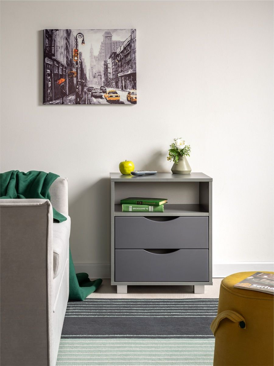 Тумба BVK873, 50x57.5x33.5 см, серый, темно-серый купить,NaN