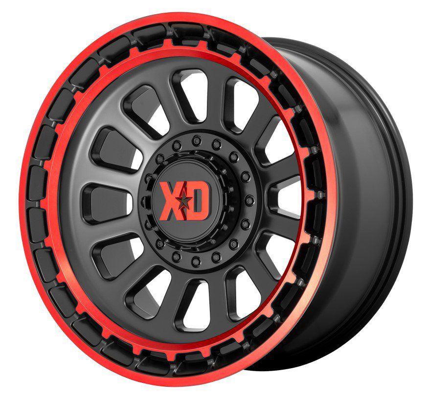 Комплект дисков XD Series XD856 Omega 6x135.0/139.7 9x17 ET-12.0 DIA106.20 Satin Black Machined Lip W/ Red Tint купить,884000