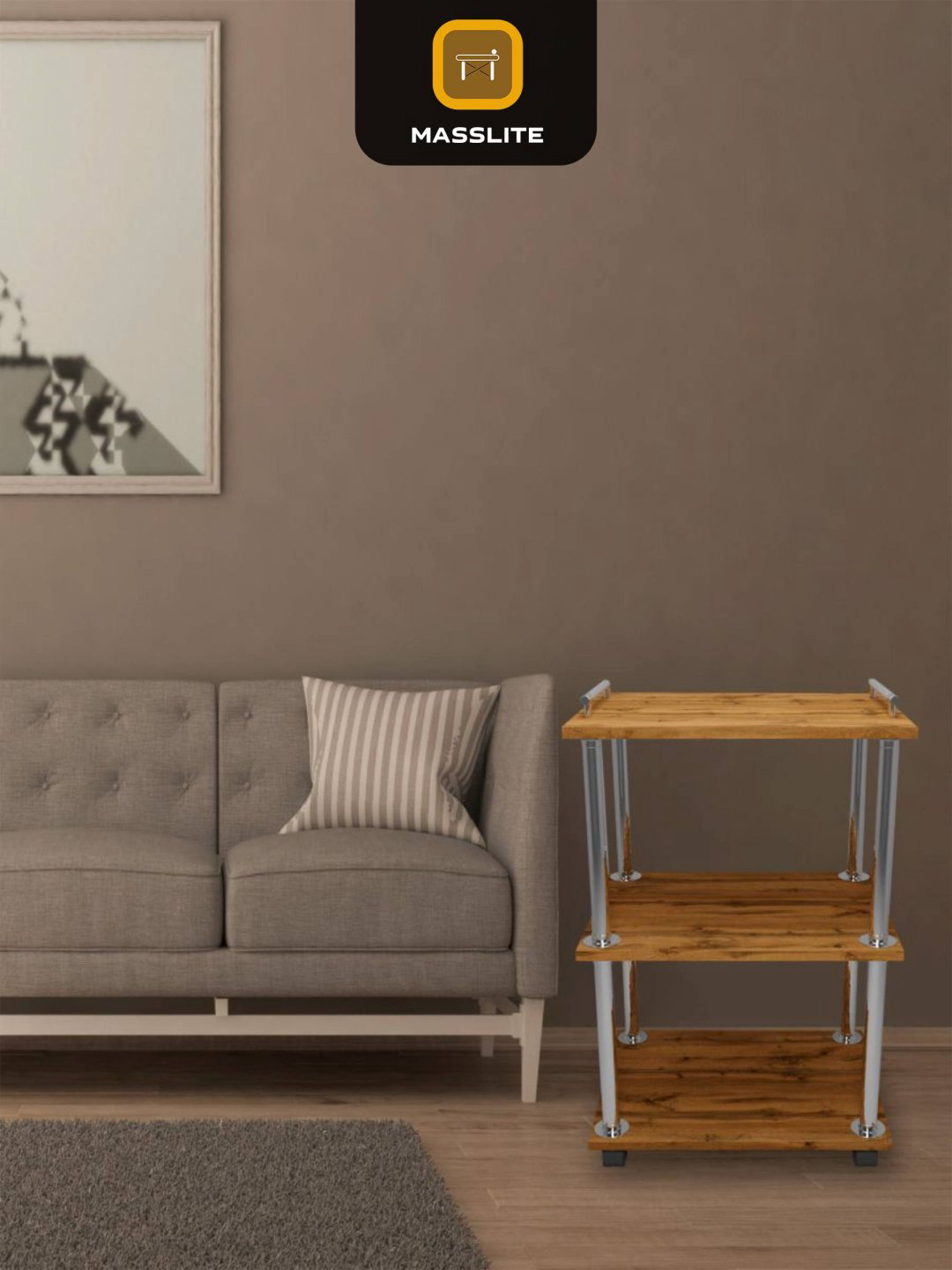 Этажерка для ванной комнаты MassLite АМ-100072 45x35x72 см, ЛДСП купить,NaN