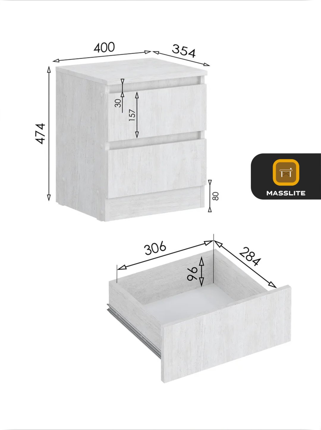 Тумба MassLite DD-000940, 40x47.7x35.4 см, серый купить,NaN