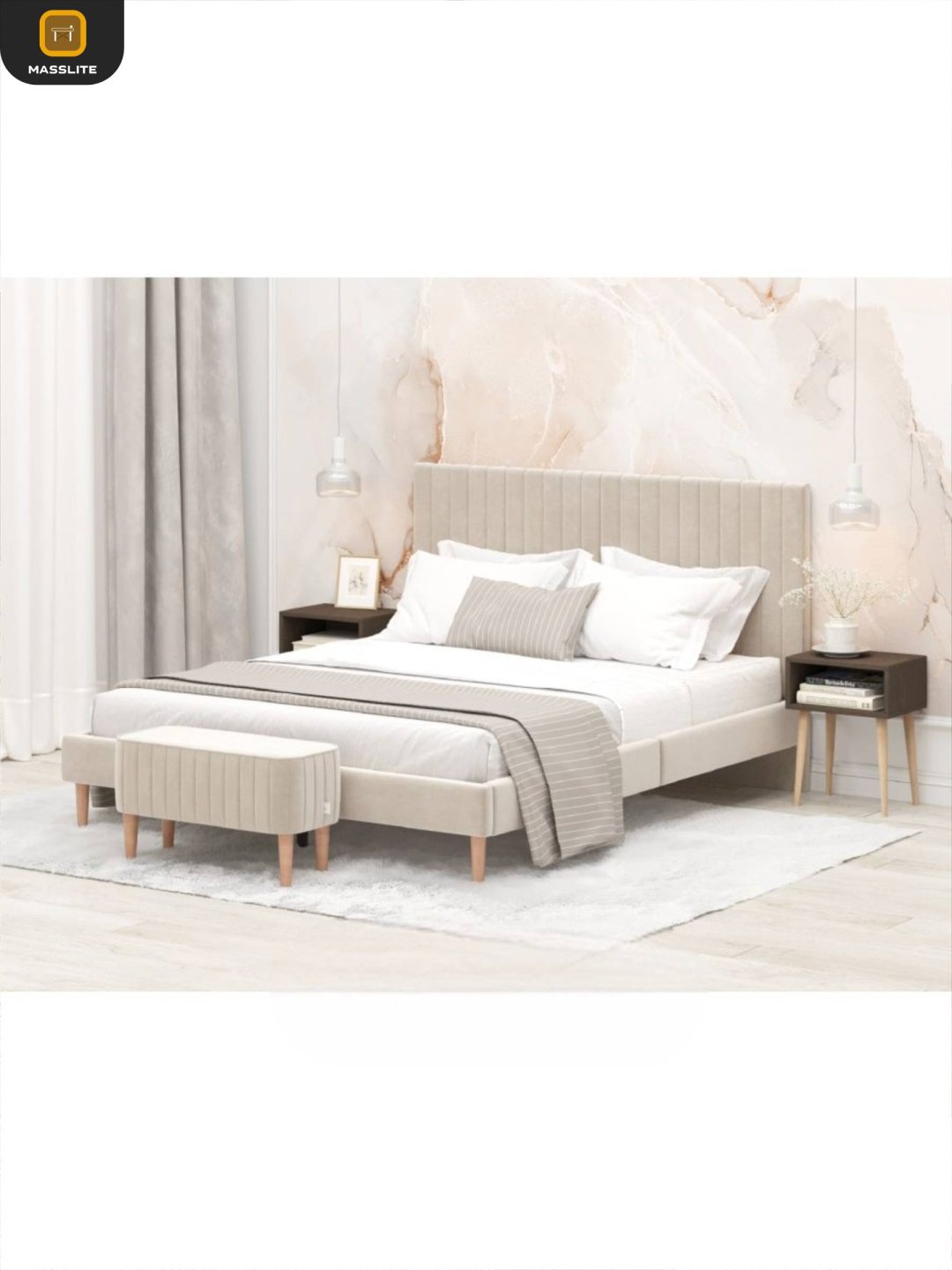 Тумба MassLite АМ-1000209, 40x52x30 см, коричневый, бежевый купить,NaN