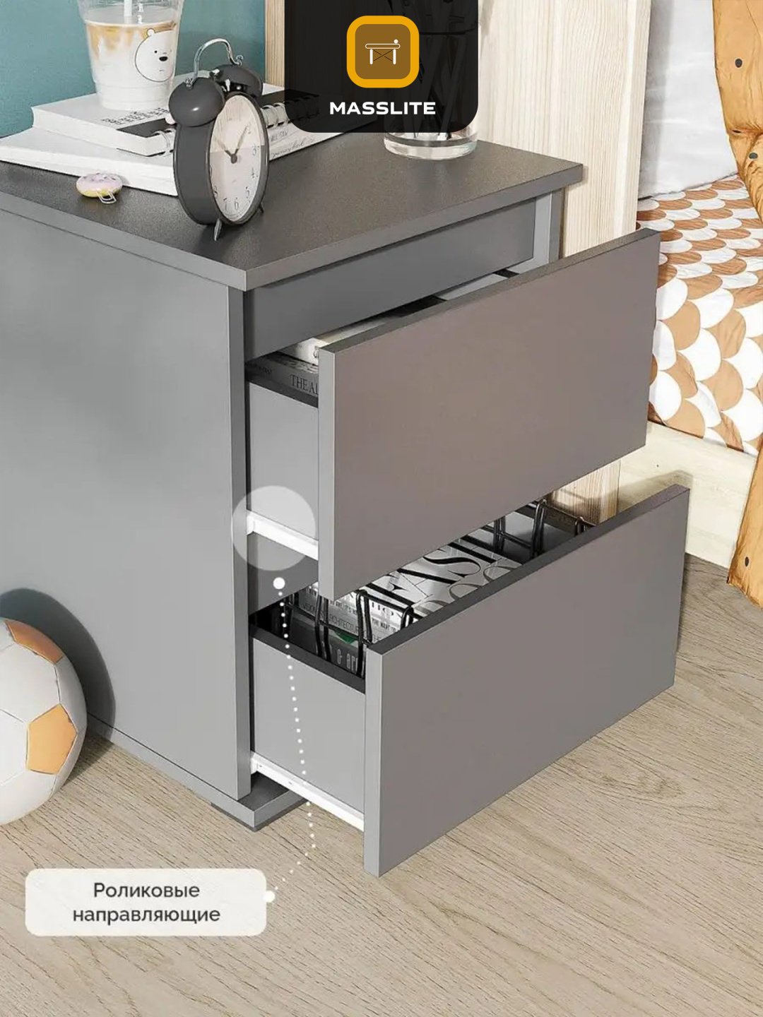 Тумба MassLite ТП-140028, 40x50x43 см, графит купить,NaN