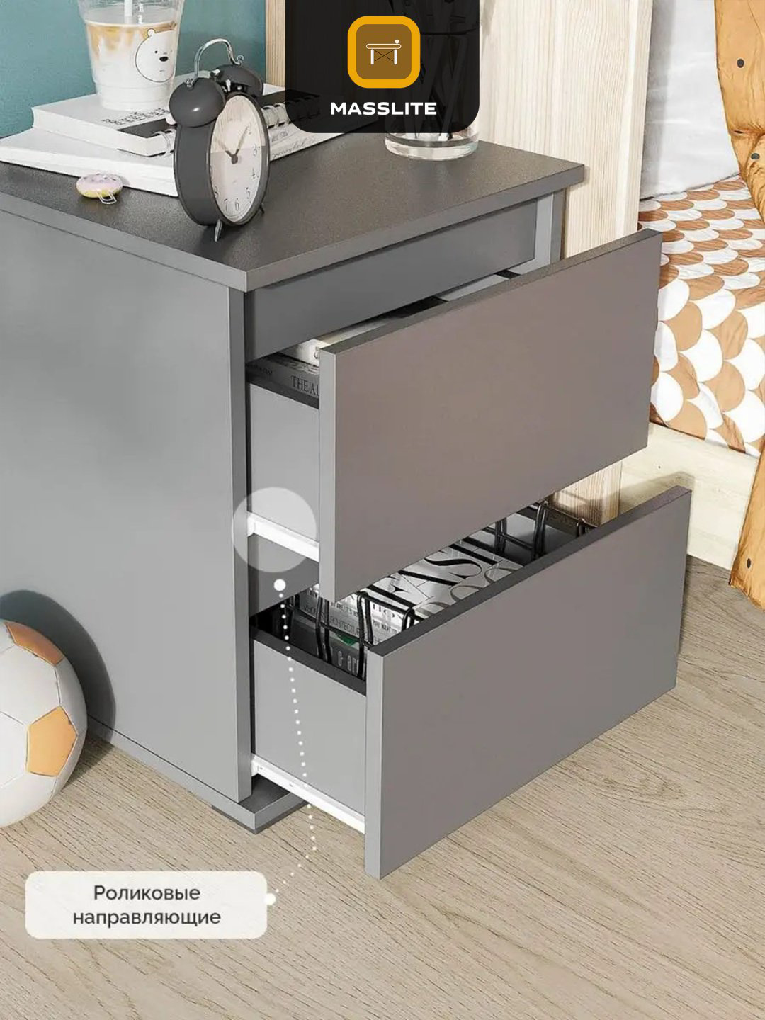 Тумба MassLite ТП-140028, 40x50x43 см, графит купить,NaN