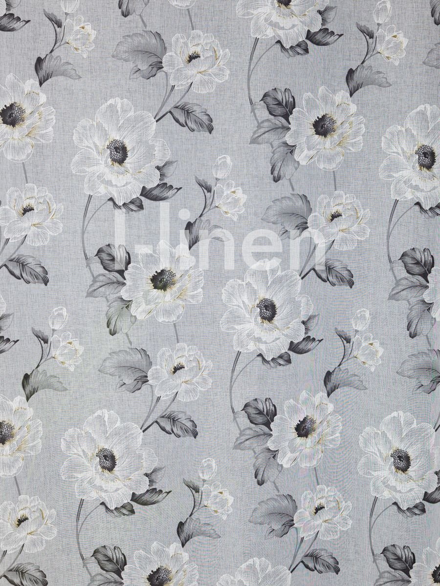 Тюль I-linen 200x240 см 1 шт, полиэстер, белый, серый купить,NaN