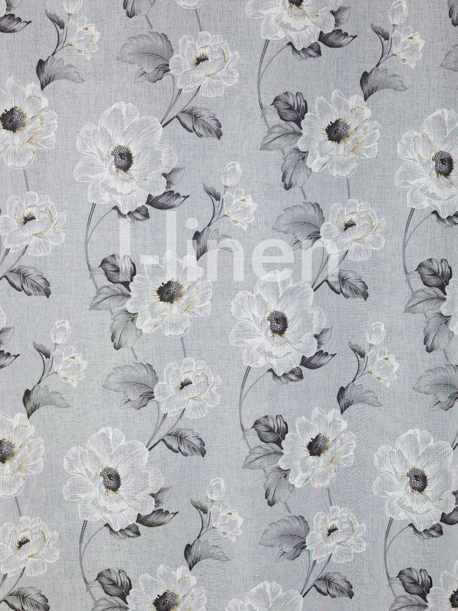 Тюль I-linen 200x240 см 1 шт, полиэстер, белый, серый купить,NaN