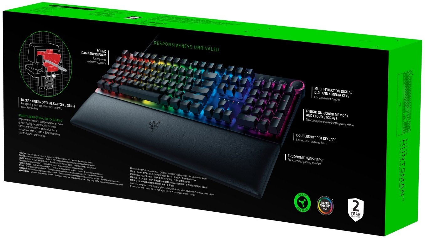 Клавиатура Razer Huntsman V2 Red Switch RZ03-03930700-R3R1 черная - ForteMarket Клавиатура Razer Huntsman V2 Red Switch RZ03-03930700-R3R1 черная купить,0