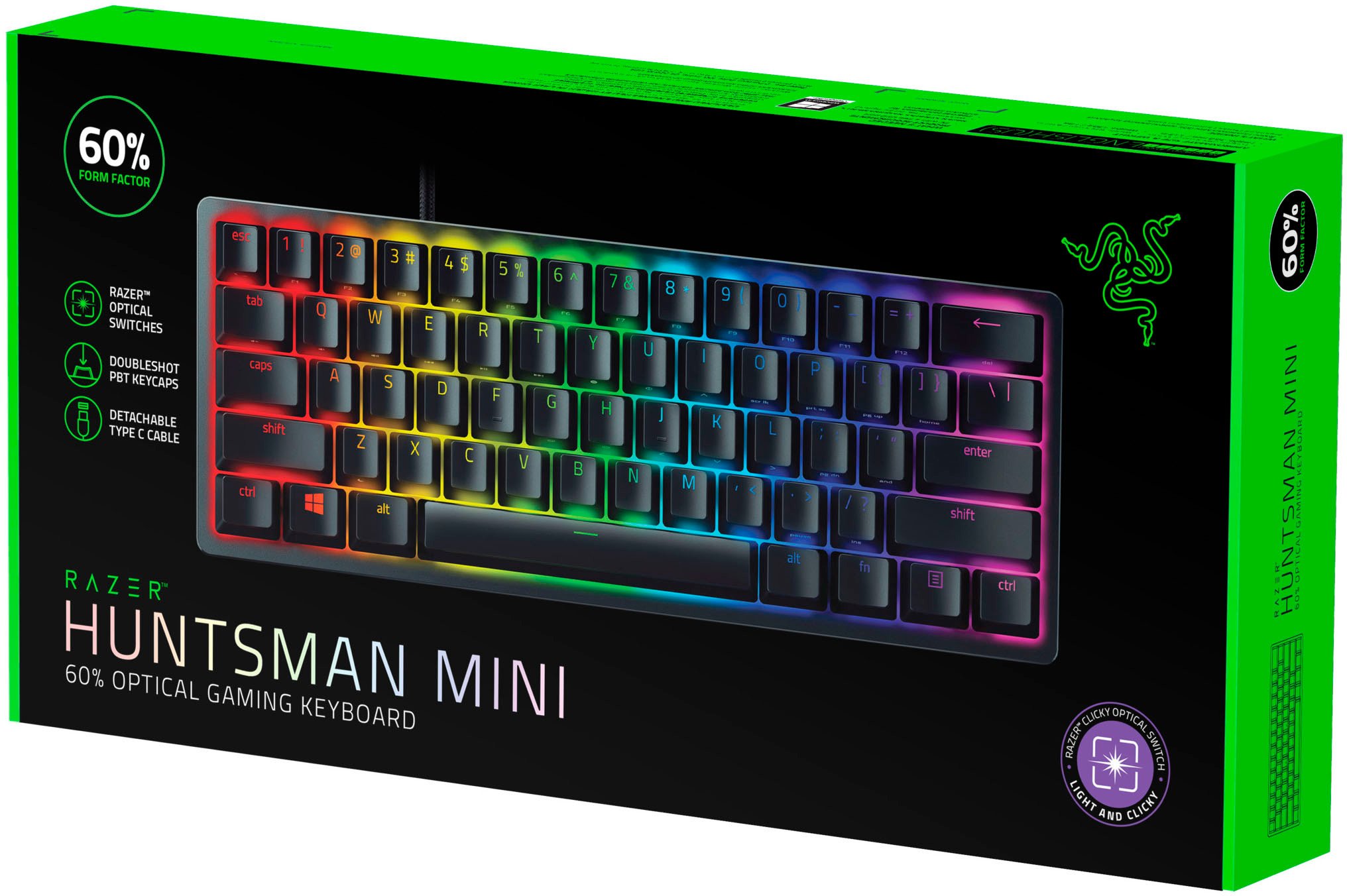 Клавиатура Razer Huntsman Mini Purple Switch RZ03-03391500-R3R1 черная купить,0