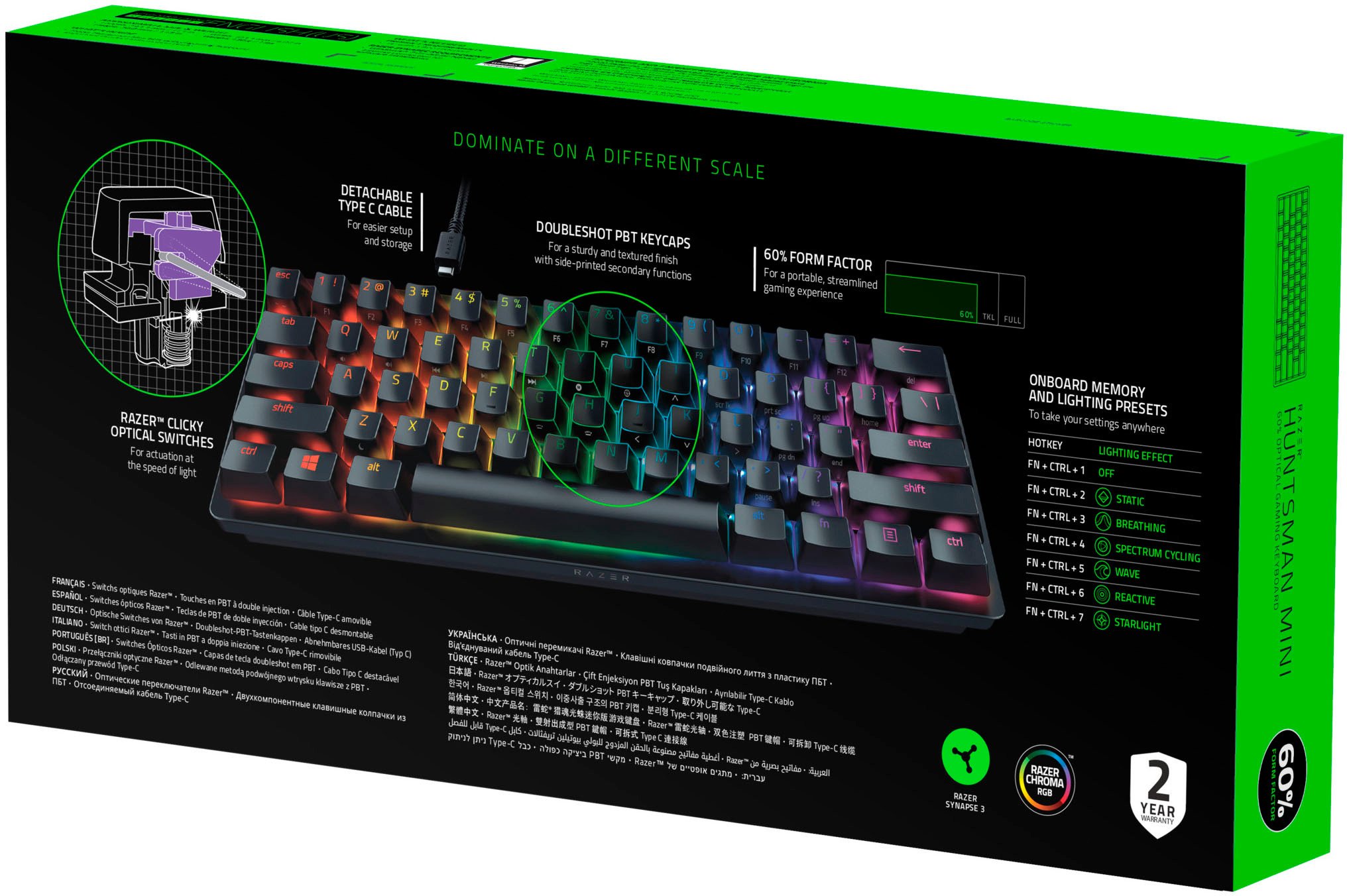 Клавиатура Razer Huntsman Mini Purple Switch RZ03-03391500-R3R1 черная купить,0