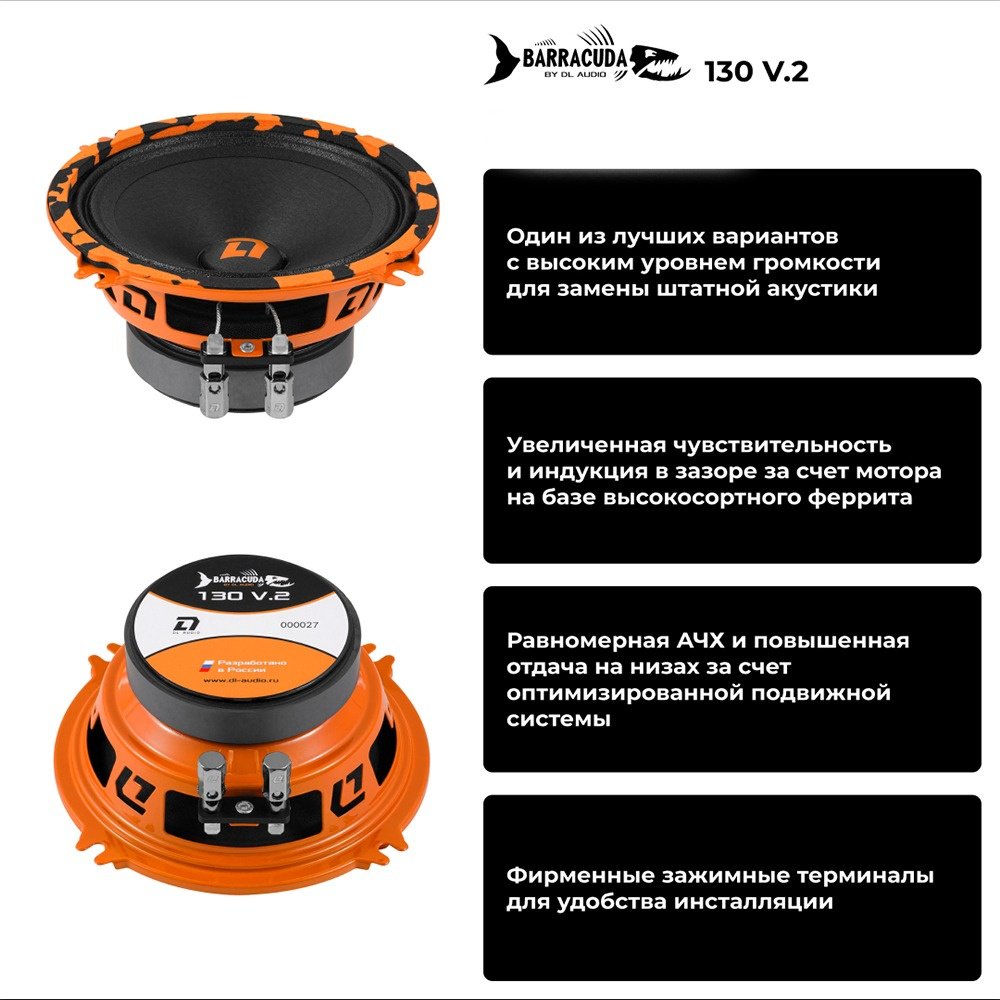 DL Audio среднечастотная АС Barracuda 130 V2