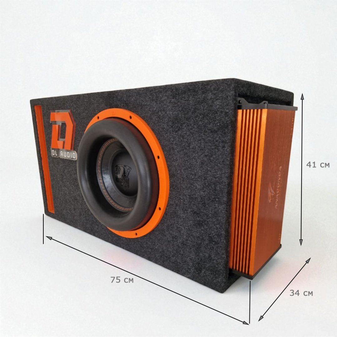 Сабвуфер DL Audio Gryphon PRO 12 v3 в корпусе с усилителем DL Audio Anaconda 1.800