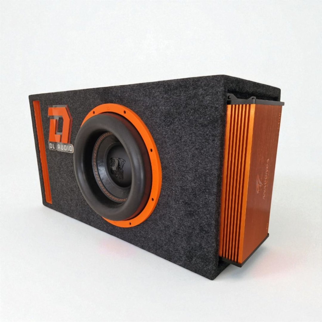 Сабвуфер DL Audio Gryphon PRO 12 v3 в корпусе с усилителем DL Audio Anaconda 1.800