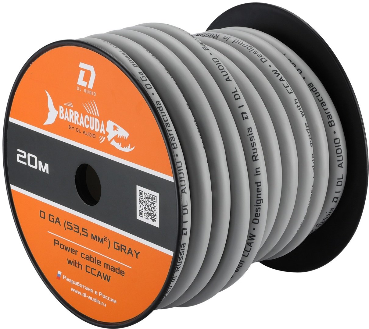 DL Audio кабель Barracuda Power Cable 0 Ga Gray 20м. 20 шт