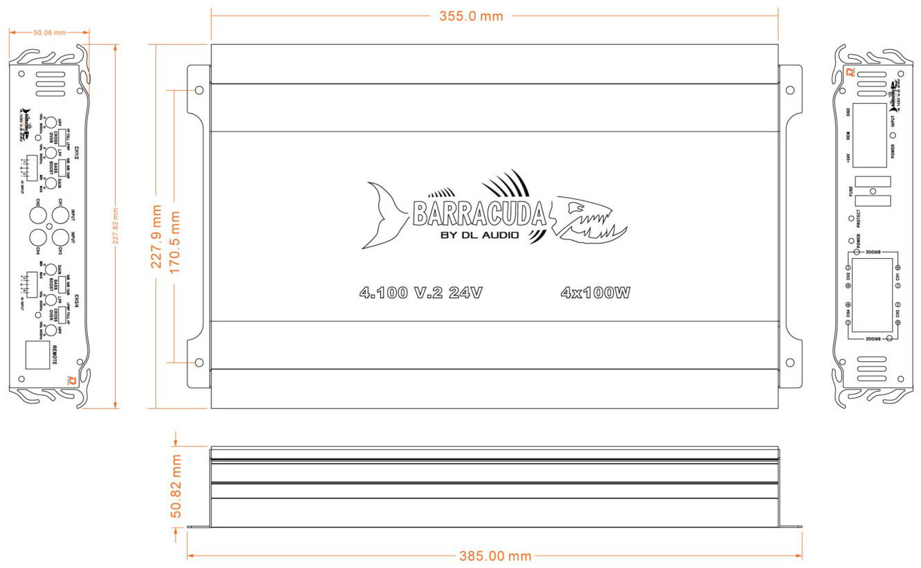 DL Audio Barracuda 4.100 v.2 24V 280 Вт 4 канальный купить,46000