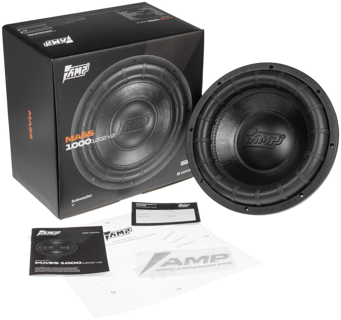 Сабвуфер AMP MASS 1000 12D2 V.2 (2+2 Ом, rms1000) купить,79988