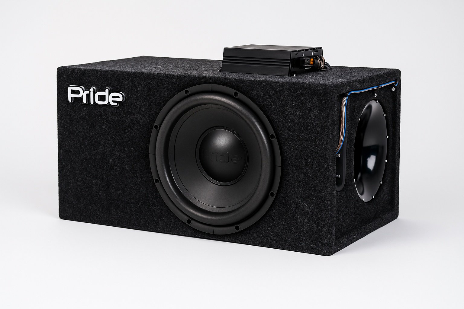 Сабвуфер PRIDE Pride S4 12D2 + моноблок Pride Uno в корпусе из фанеры