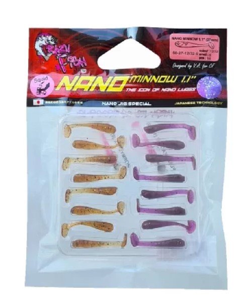 Силиконовая приманка Crazy Fish Nano Minnow 1,1" 68-27-12/32-6 27мм 16шт купить,NaN