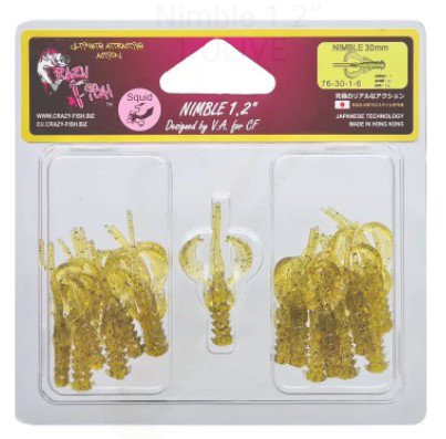 Силиконовая приманка Crazy Fish Nimble 1.2" 76-30-1-6 30мм 16шт купить,NaN