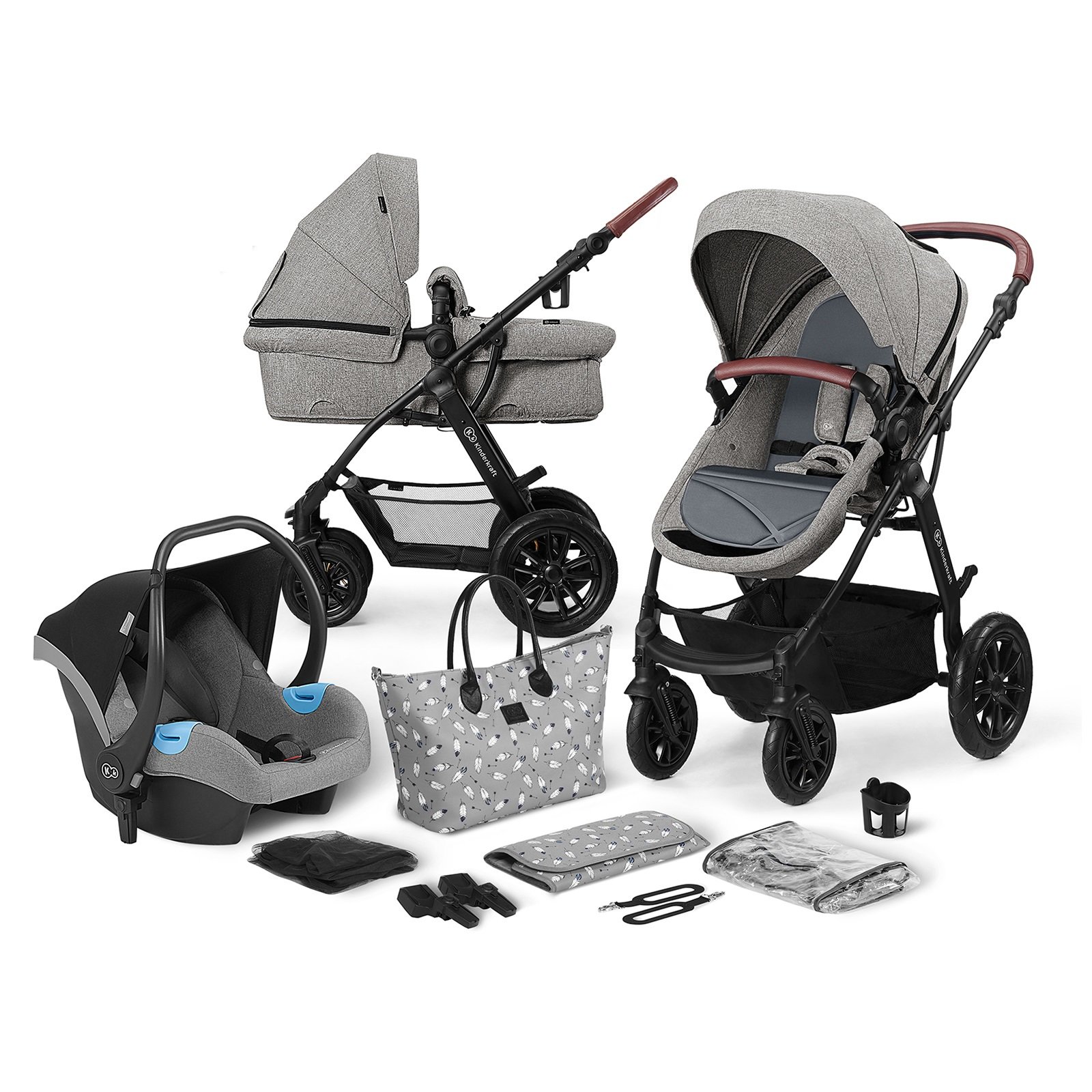Коляска 3в1 Kinderkraft XMOOV Grey купить,NaN