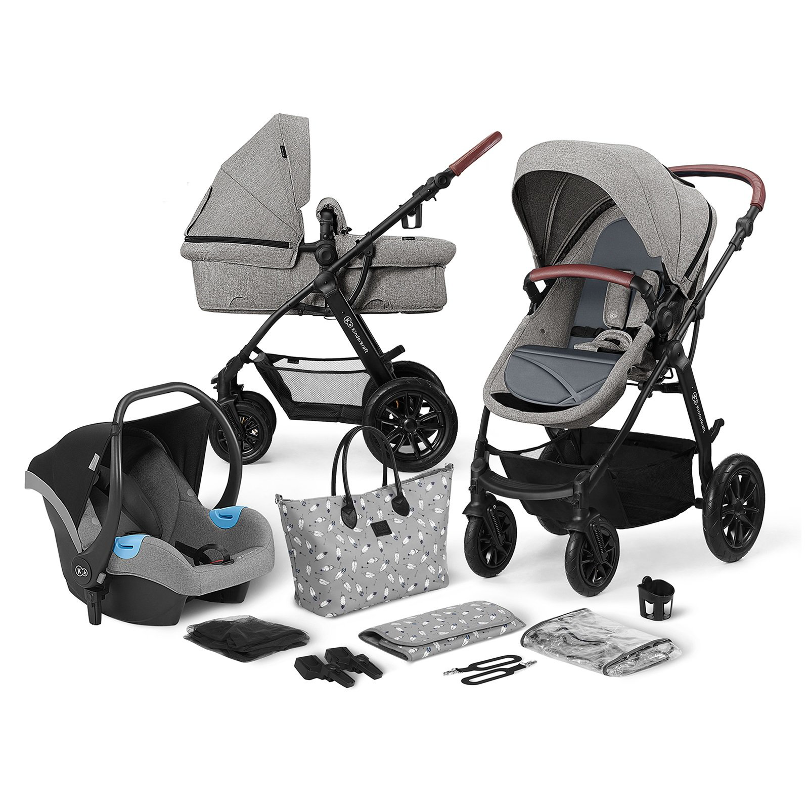 Коляска 3в1 Kinderkraft XMOOV Grey купить,NaN