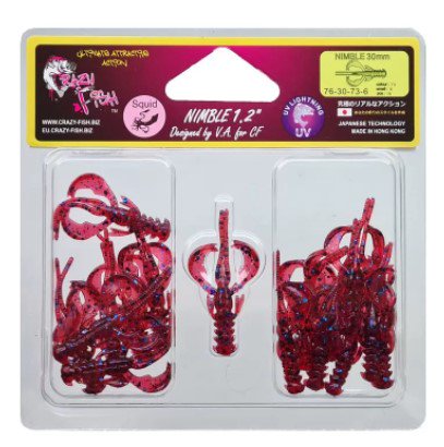 Силиконовая приманка Crazy Fish Nimble 1.2" 76-30-73-6 30мм 16шт купить,NaN