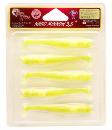 Силиконовая приманка Crazy Fish Nano Minnow 3.5" 54-90-6-6 88мм 5шт