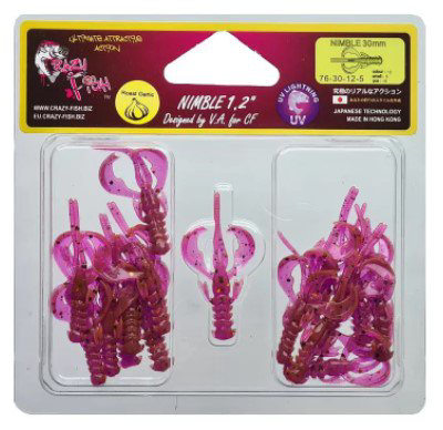 Силиконовая приманка Crazy Fish Nimble 1.2" 76-30-12-5 30мм 16шт купить,NaN