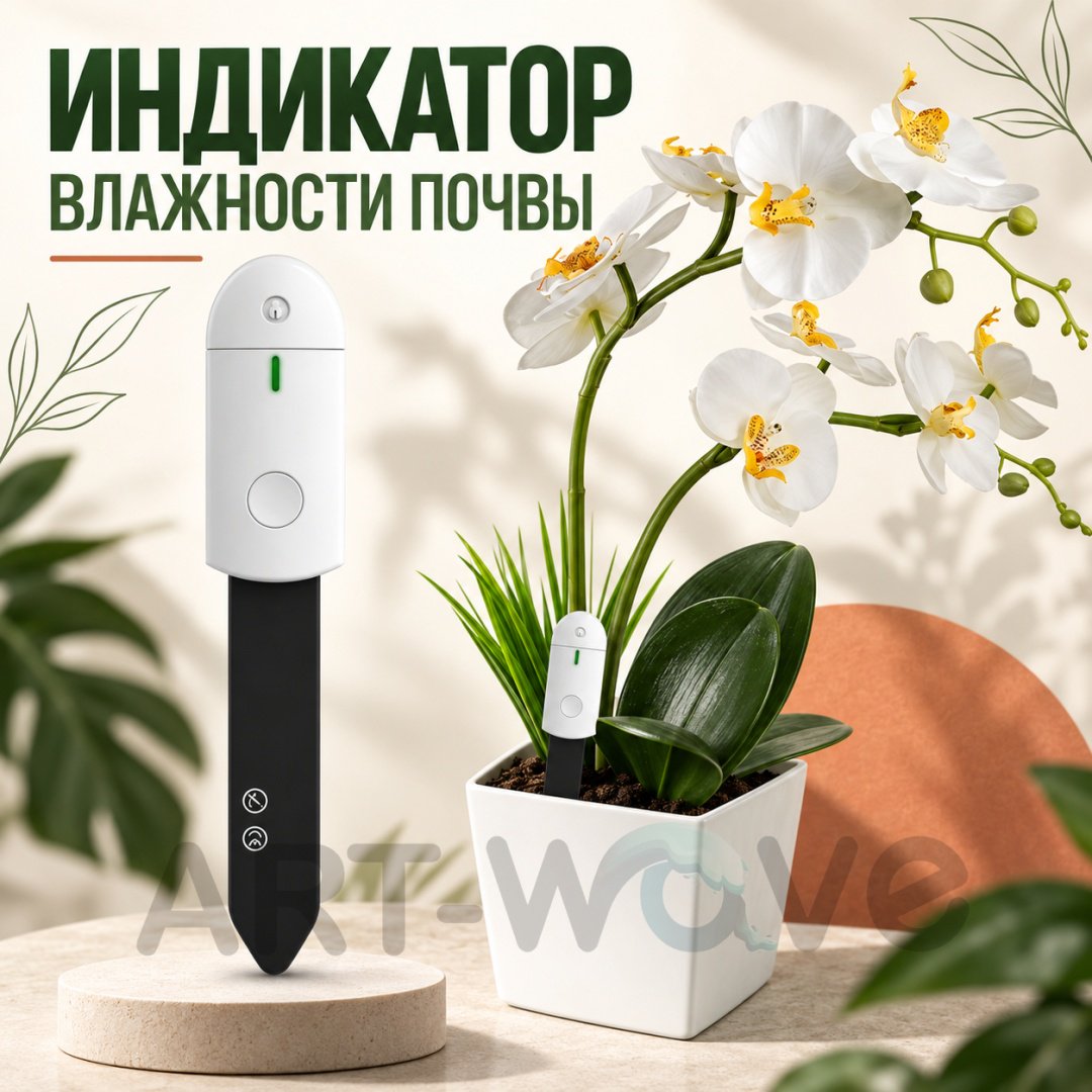 ART-Wave измеритель влажности и освещенности почвы WN-1803, пластик