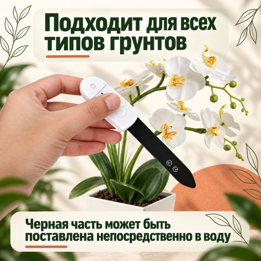 ART-Wave измеритель влажности и освещенности почвы WN-1803, пластик