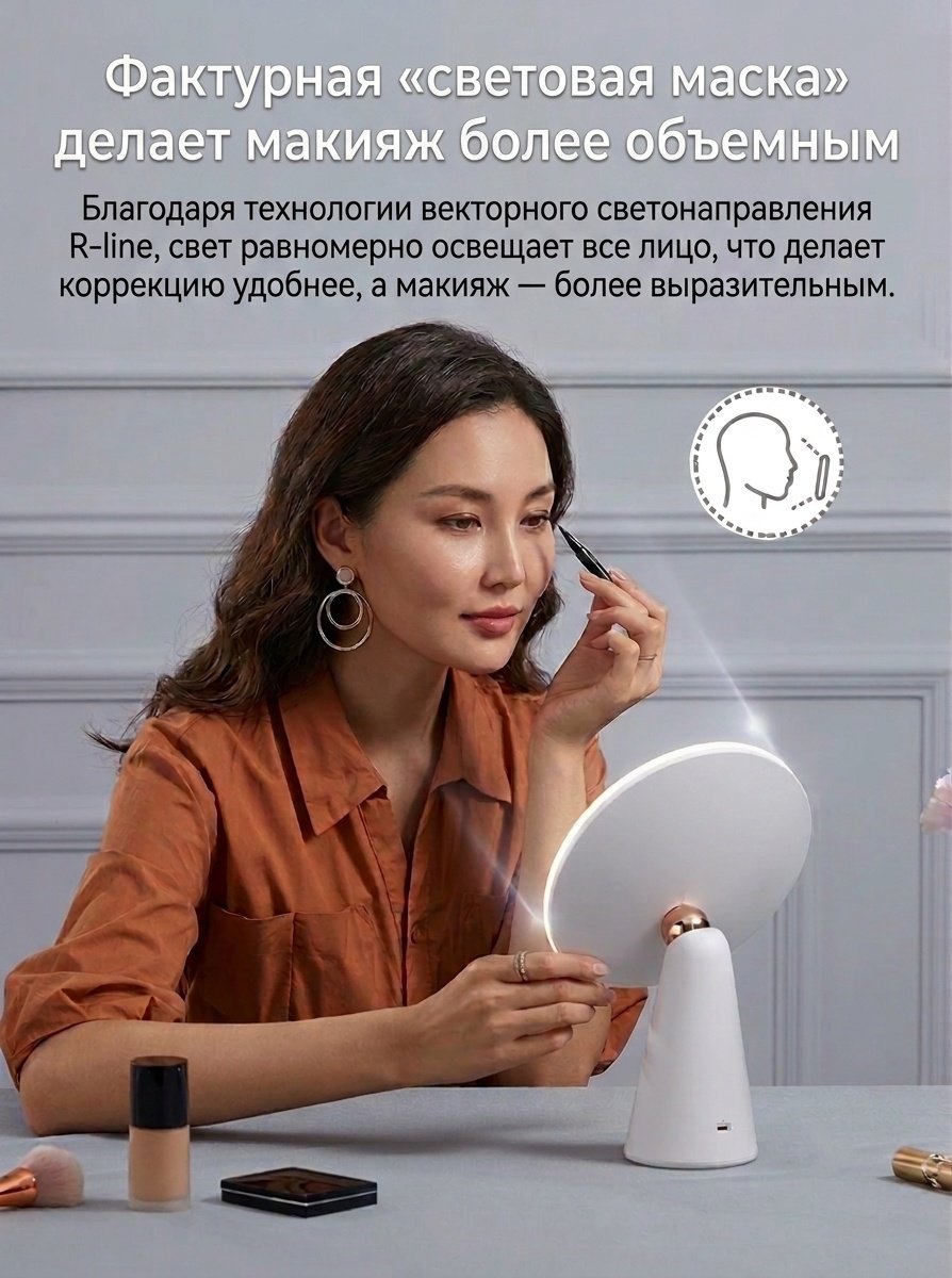 Philips зеркало настольное косметическое 195х88х282