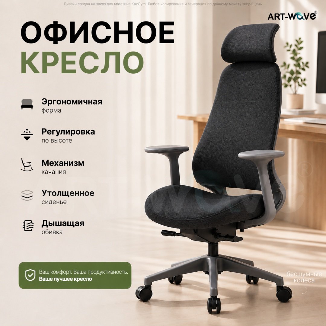 Офисное кресло ART-Wave YC-61, черный купить,78990