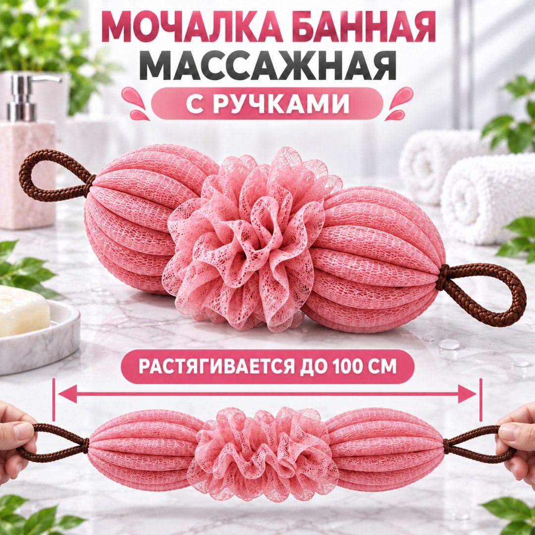 ART-Wave мочалка для тела, универсальное розовый 1 шт