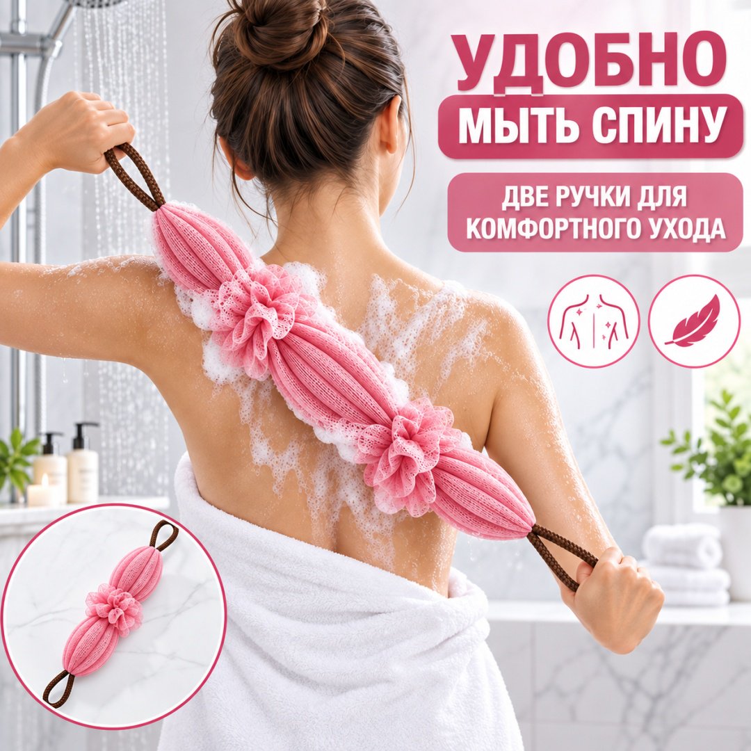ART-Wave мочалка для тела, универсальное розовый 1 шт