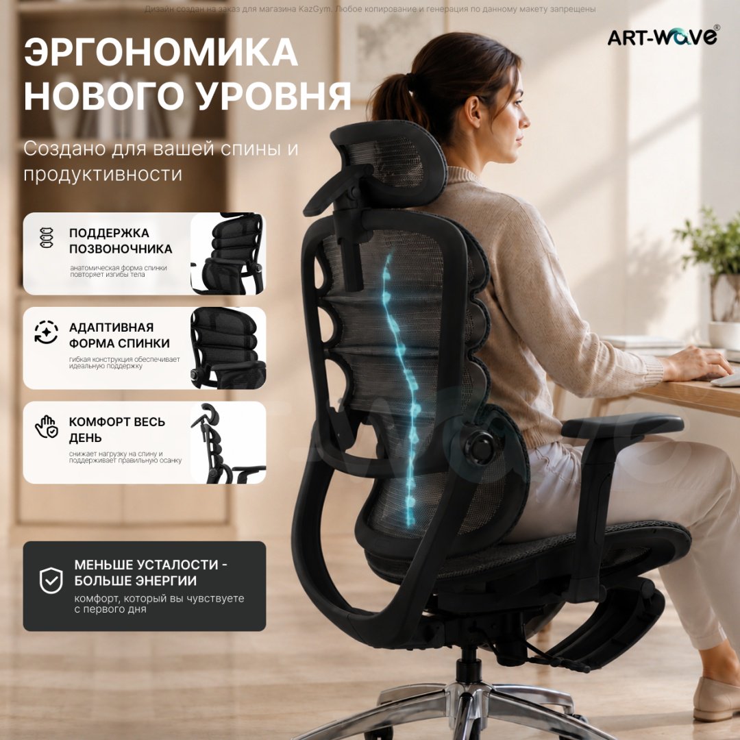 Офисное кресло ART-Wave K3-05, черный купить,89990