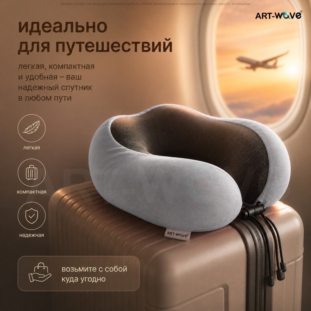 Подушка ART-Wave PL01 серый