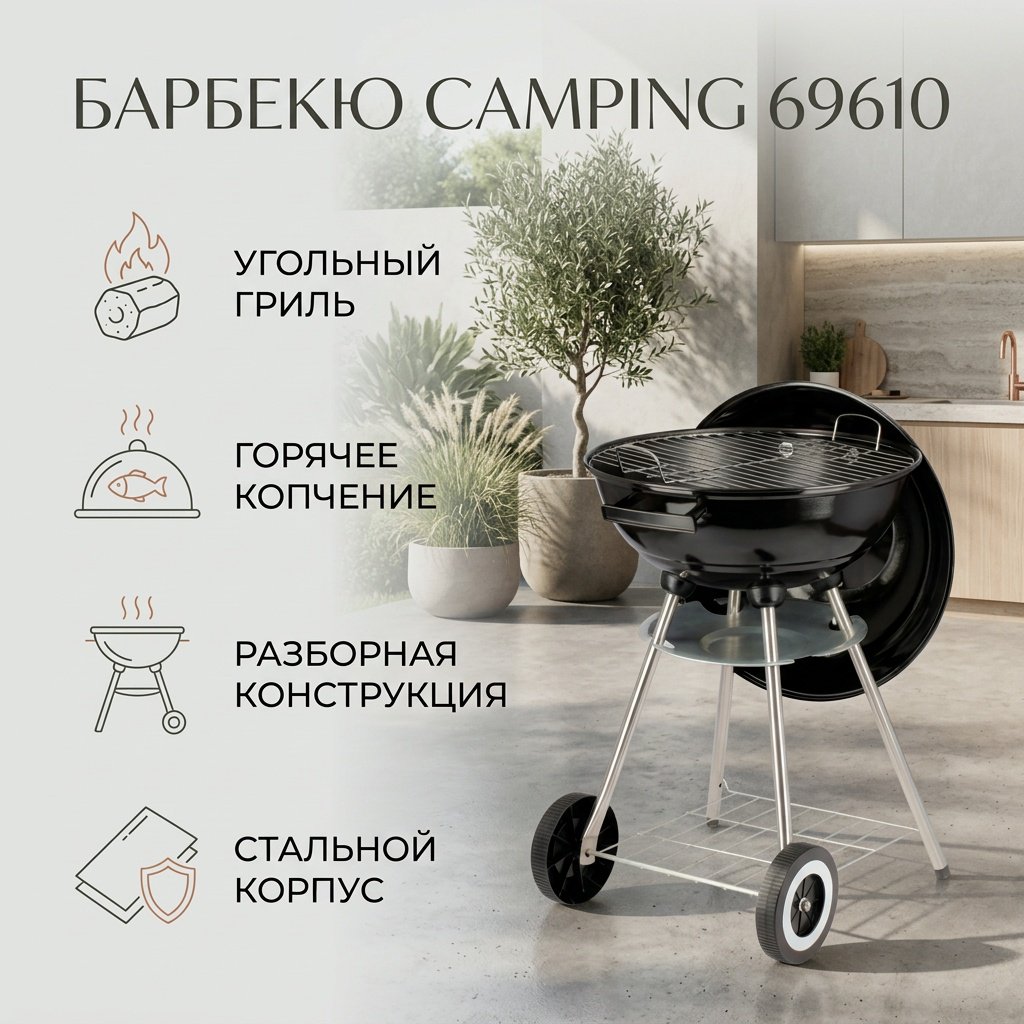 Барбекю Palisad 48x44x71 см , сталь купить,33787