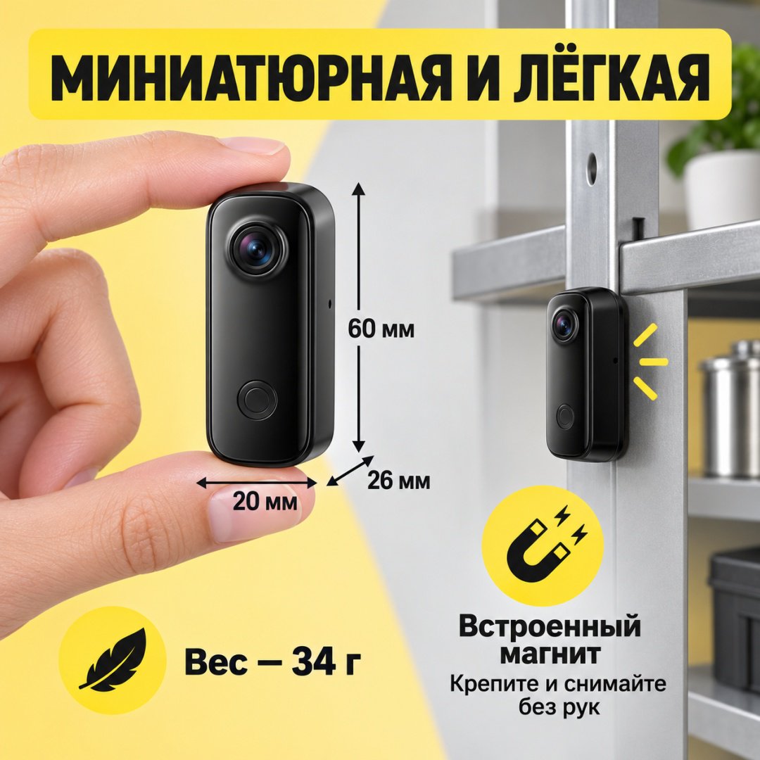 Экшн-камера SJCAM C100 + 64Gb черный купить,NaN