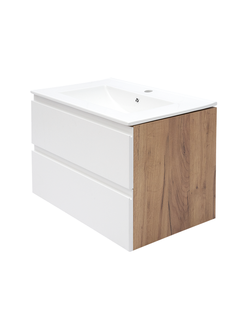 Тумба для ванной комнаты Daiva Casa Галатея 80x50x46 cм бело-коричневая купить,NaN