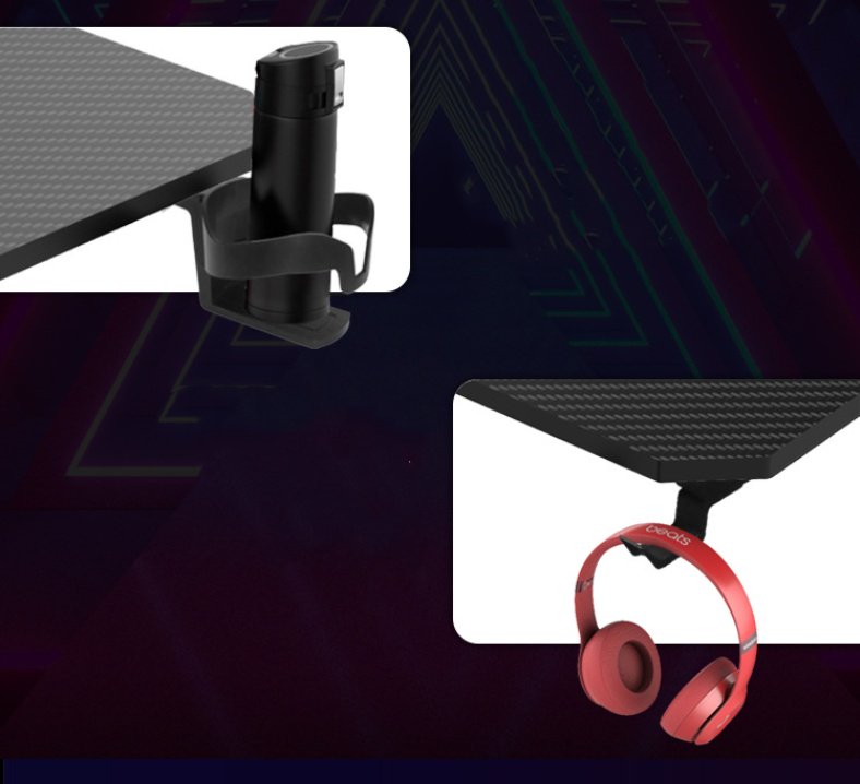 Стол компьютерный ART-Wave ZDL2-1400-RGB, 140х60x73 см, черный, красный