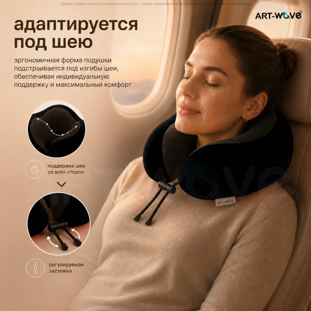 Подушка ART-Wave PL01-black 26x28 см черный