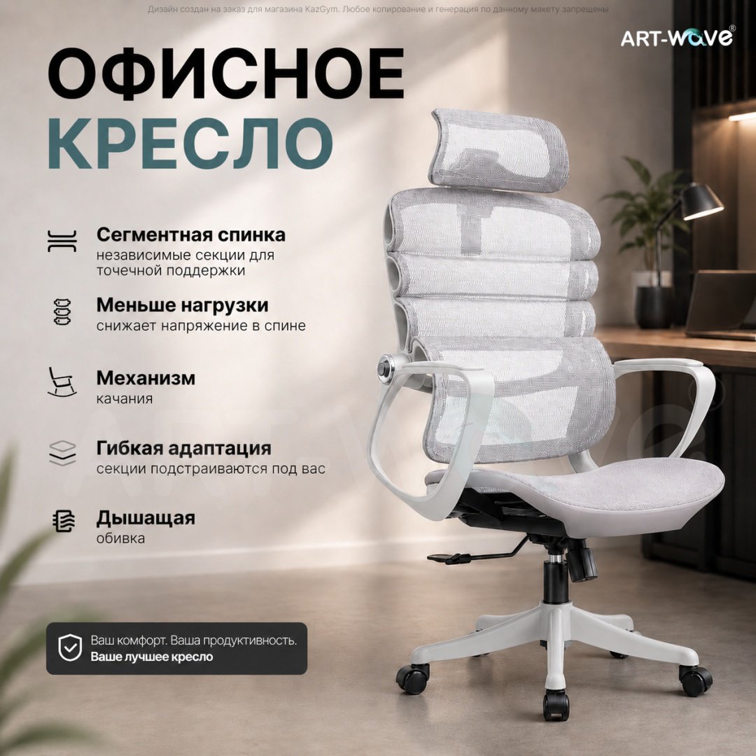 Офисное кресло ART-Wave K3-02, серый купить,68990
