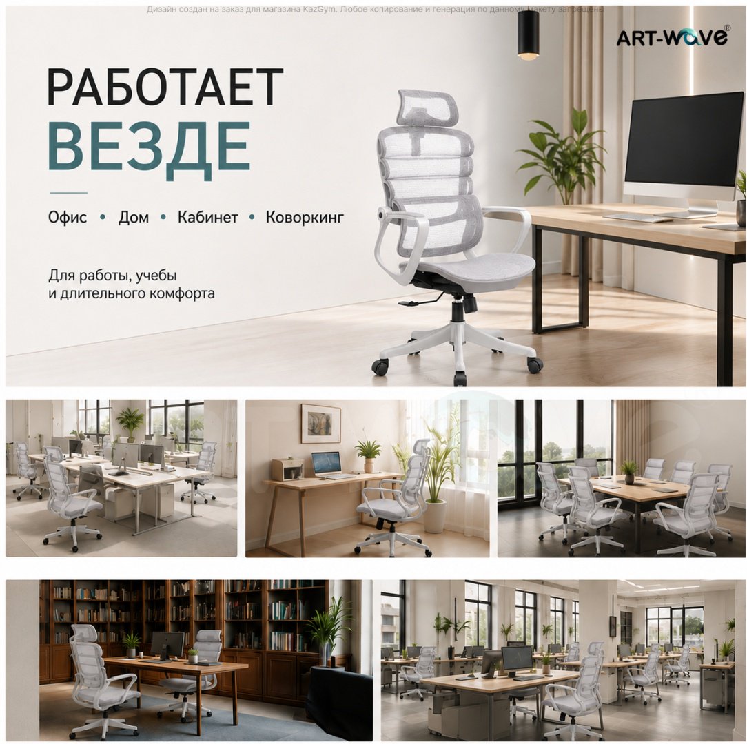 Офисное кресло ART-Wave K3-02, серый купить,68990