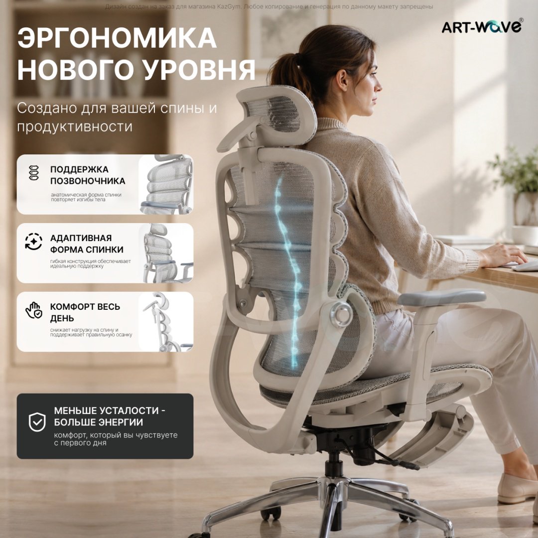 Офисное кресло ART-Wave K3-05, серый купить,99990