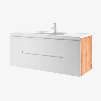 Тумба для ванной комнаты Daiva Casa Галатея 120x50x46 см бело-коричневая купить,NaN