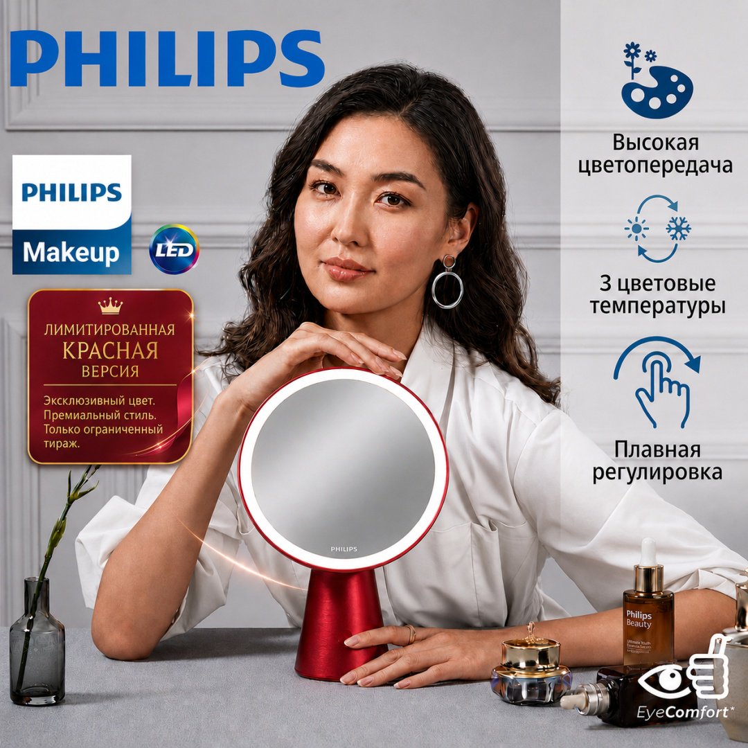 Philips зеркало настольное косметическое 195Х88х282