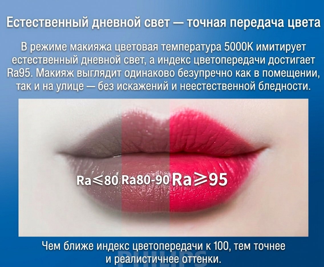 Philips зеркало настольное косметическое 195Х88х282