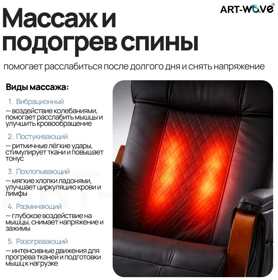 Массажное кресло ART-Wave LY-003BN до 150 кг 1 программ купить,154990