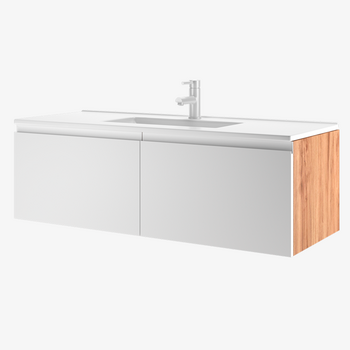 Тумба для ванной комнаты Daiva Casa Галатея 120x37.5x46 см бело-коричневая купить,NaN