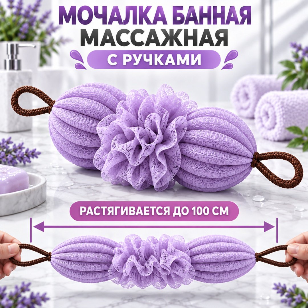 ART-Wave мочалка для тела, универсальное светло-фиолетовый 1 шт