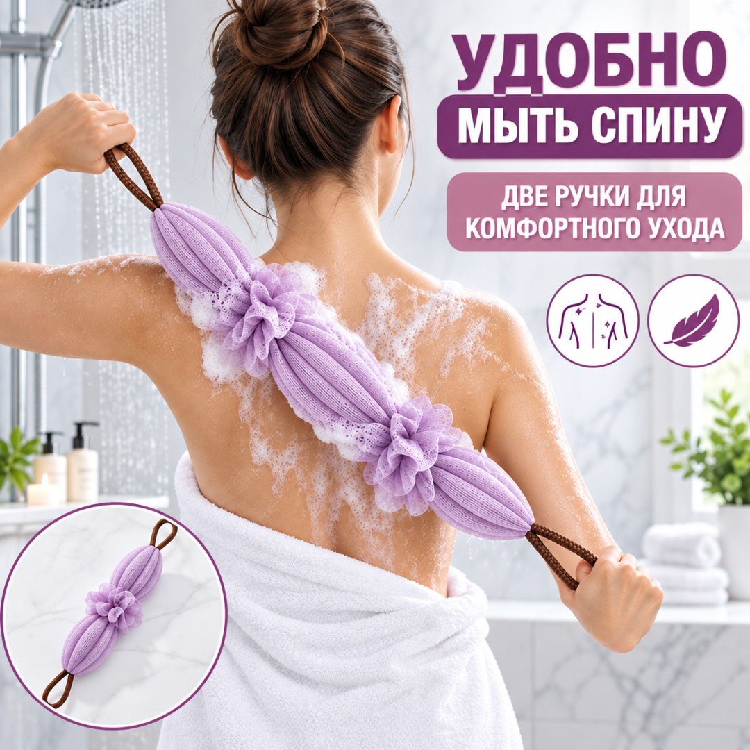 ART-Wave мочалка для тела, универсальное светло-фиолетовый 1 шт
