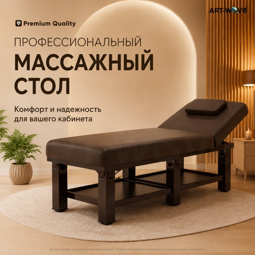 ART-Wave стол до 500 кг коричневый 80х190 см